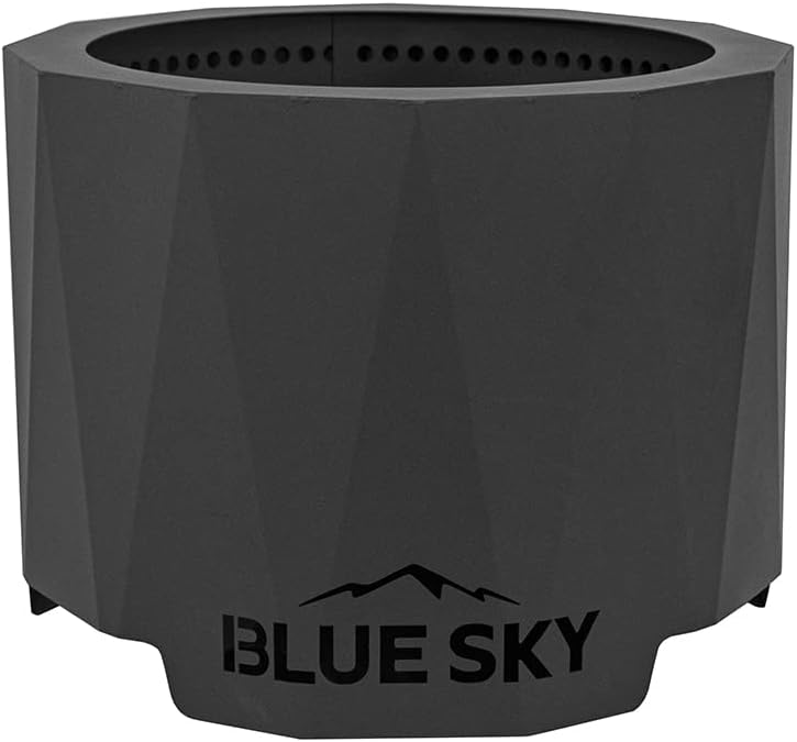 Blue Sky Outdoor Living Peak Smokeless Patio Fire Pit, Portable Fire Pit with Lift-Out Ash Catch, Black