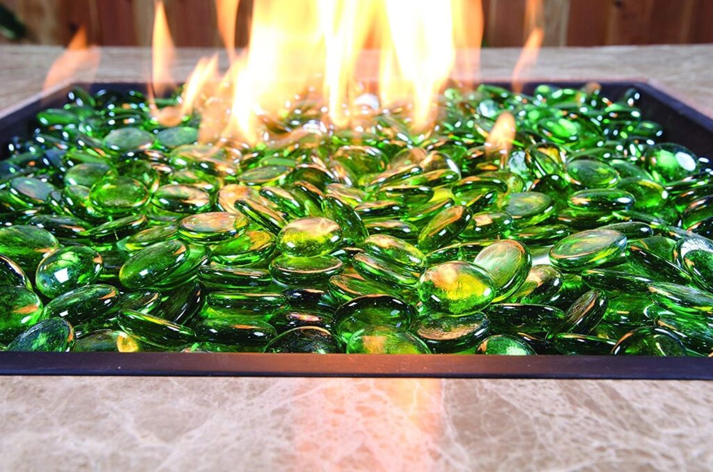 Bond Manufacturing 67986 10lb LavaGlass Round Fire Pit Dispersion Glass, ø 0.66-0.74 in, Amber Sunset