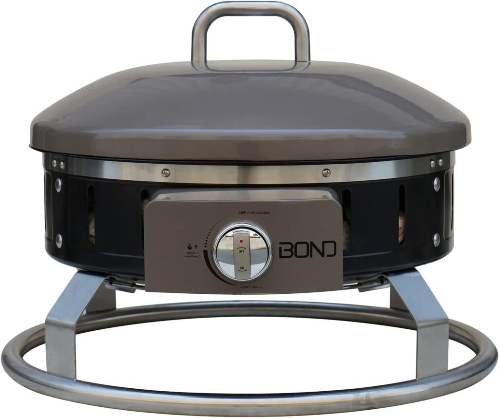 Bond Platinum Portable Gas Fire Pit 65,000 BTUs (Stones, Gas Hose, and Tank Seat Included)