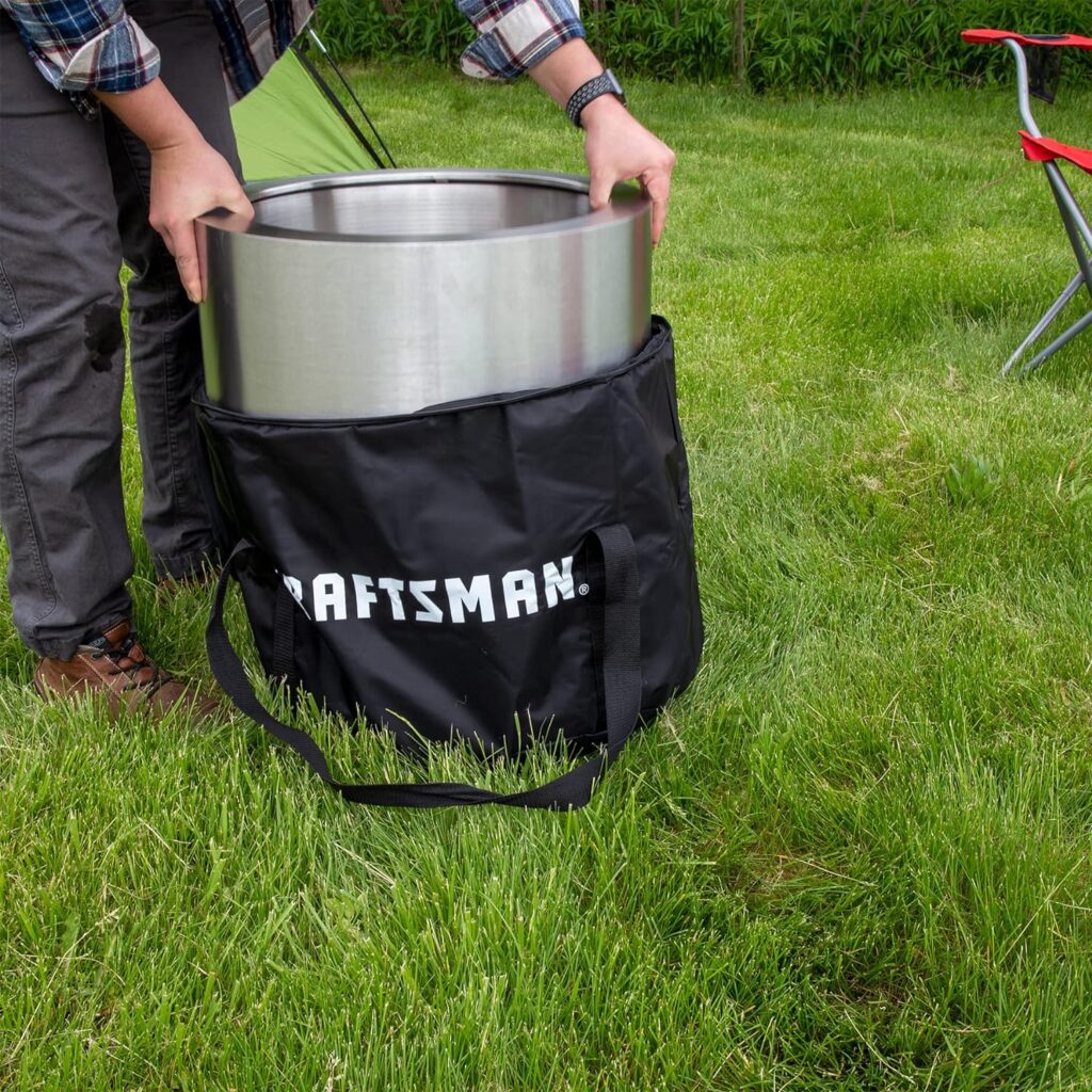 CRAFTSMAN 19.5 Smokeless Wood Fire Pit Portable Stainless Steel Camping, RVing, Backyard Bonfire fire Pit