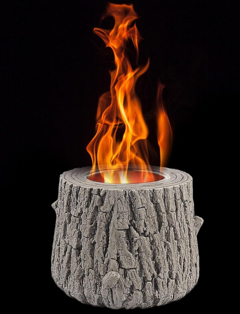 LEKEEPGO Tabletop Fire Pit - Table Top Mini Fireplace, Portable Tree Stump Smores Maker, Smokeless  Odorless Firepit Bowl for Indoor, Outdoor, Camping, Outside, Garden, Patio, Decor Gift