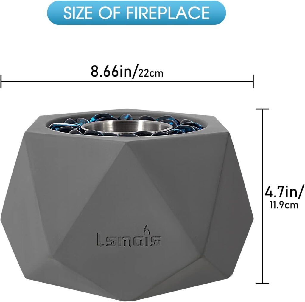 LSMAIS Tabletop Fire Pit, Mini Personal Firepit, Smokeless Fire Bowl for Indoor or Outdoor Use Suitable for Birthday Parties, Christmas, Halloween and Other Holiday Decorations