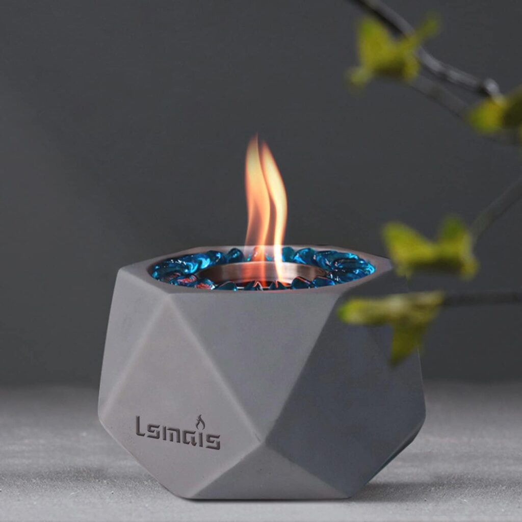 LSMAIS Tabletop Fire Pit, Mini Personal Firepit, Smokeless Fire Bowl for Indoor or Outdoor Use Suitable for Birthday Parties, Christmas, Halloween and Other Holiday Decorations