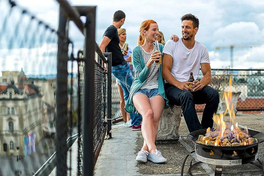 Outland Living Portable Propane Fire Pit, 19-inch, 58,000 BTU Smokeless Gas Firebowl | Perfect for Camping, Patio, Backyard, Tailgating, Deck, RV| Black 823 Standard