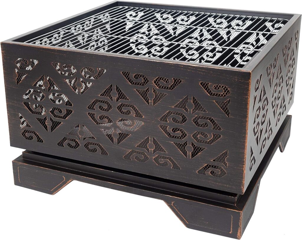 Pleasant Hearth OFW118S fire Pit, Rubbed Bronze