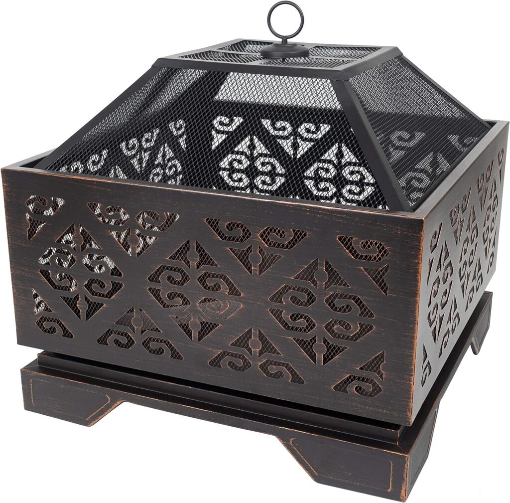Pleasant Hearth OFW118S fire Pit, Rubbed Bronze
