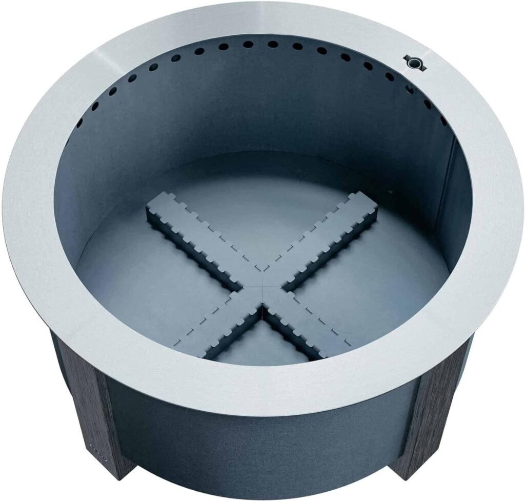 Smokeless Fire Pit | 27 Inches | Breeo X Series 24 Wood Burning Campfire | USA | Corten Steel | Best Durable Backyard Bonfire | Grilling  Cooking | Low Smoke Stove | Enjoy with A Group Or Solo