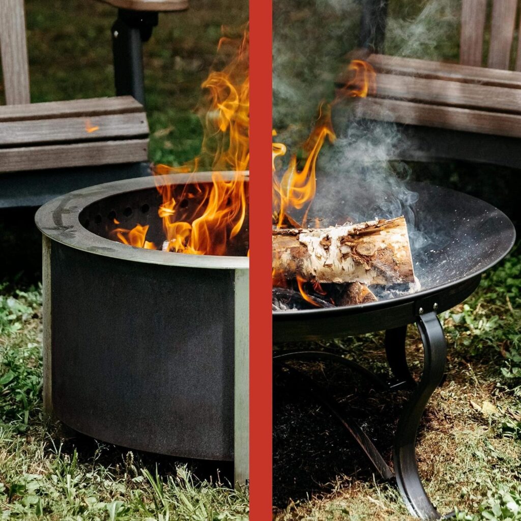 Smokeless Fire Pit | 27 Inches | Breeo X Series 24 Wood Burning Campfire | USA | Corten Steel | Best Durable Backyard Bonfire | Grilling  Cooking | Low Smoke Stove | Enjoy with A Group Or Solo