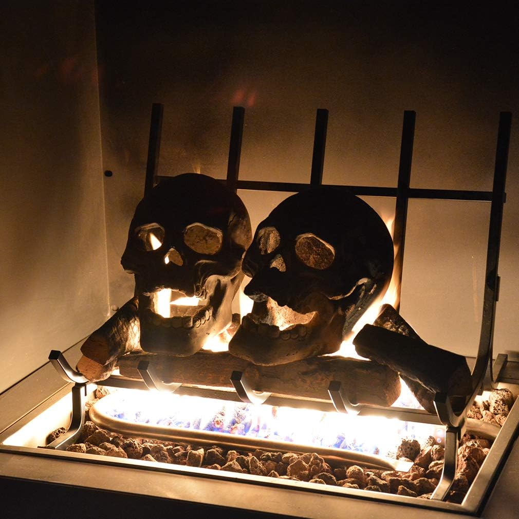 Stanbroil Fire Pits 9 Imitated Human Skull Decoration for Indoors Outdoors Campfire, Fireplace, Halloween Party Decor, 1 Pack - Patent Pending White